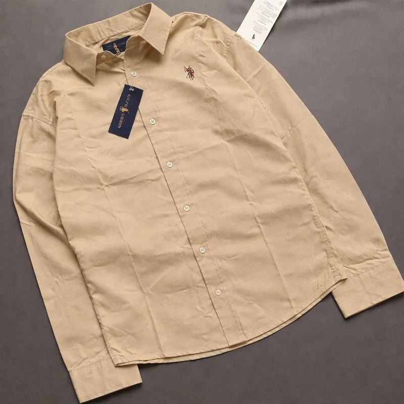 Premium Pure Cotton Full Sleeve Plain Shirt – Button Down Collar