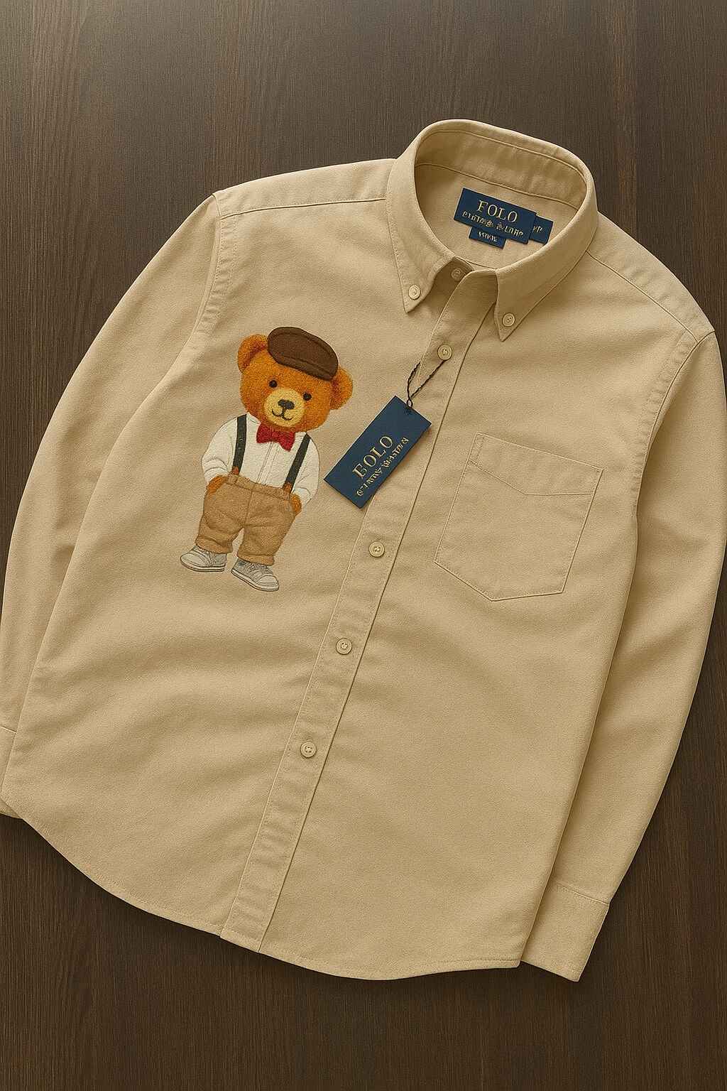 Elegant Teddy Bear Premium Designer Shirt – Oxford Cotton
