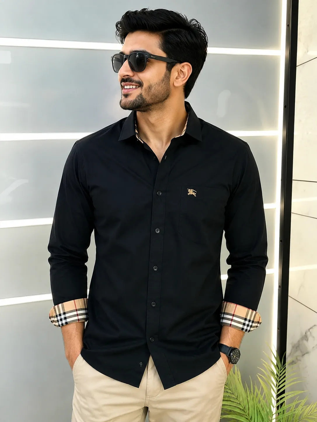 Inspired By Burberry Party Wear Cotton Formal Wear Shirt.