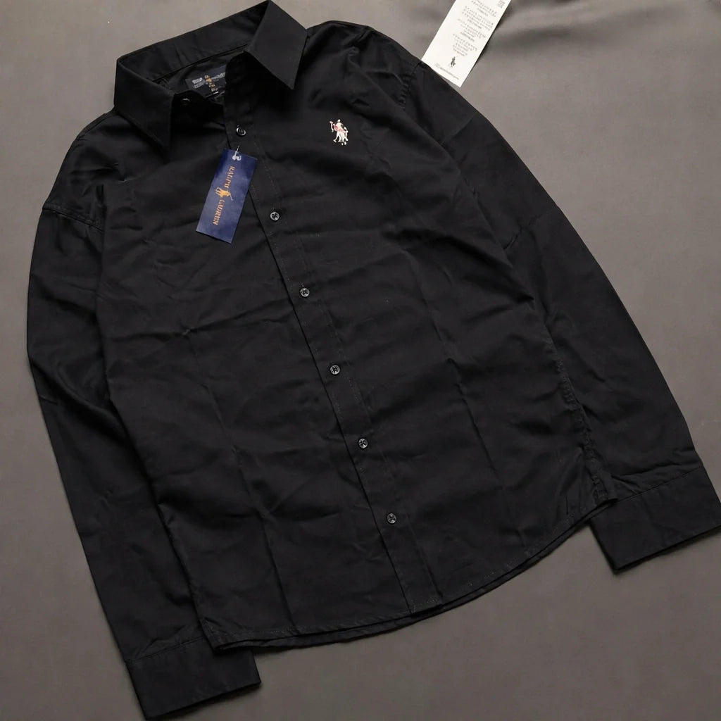 Premium Pure Cotton Full Sleeve Plain Shirt – Button Down Collar