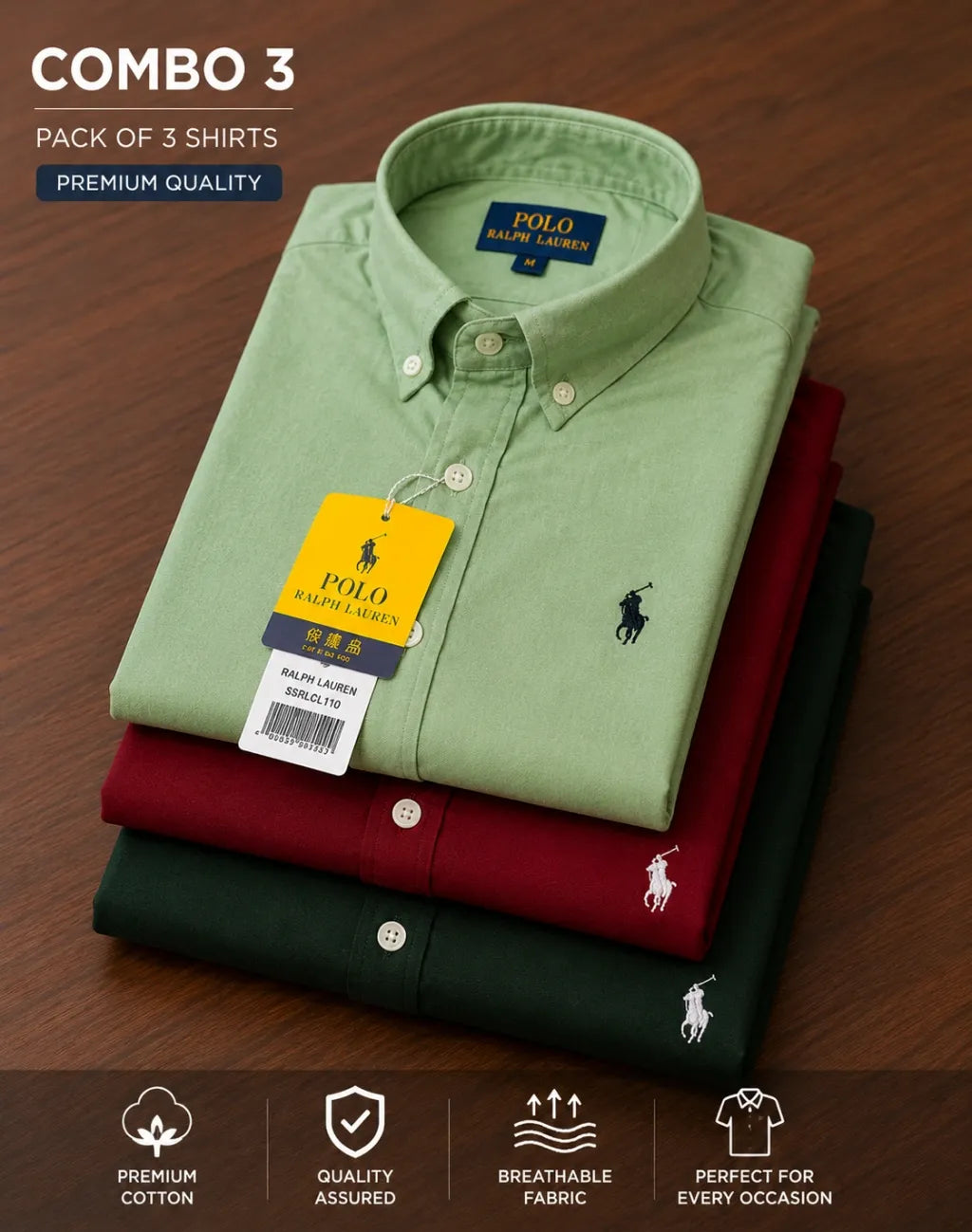 Men Premium Oxford Cotton Classy Look Full Sleeve Shirt-Perfect Regular Fit Combo-3