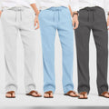 Combo of 3 Linen Loose Fit Men Pant Dark Gray-Blue and Light Gray-50355
