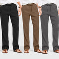 Combo of 3 Linen Loose Fit Men Pant Dark Gray-Brown and Black-50389