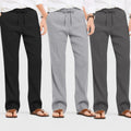 Combo of 3 Linen Loose Fit Men Pant Dark Gray-Gray and Black-50394