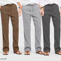 Combo of 3 Linen Loose Fit Men Pant Dark Gray-Gray and Brown-50430