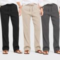 Combo of 3 Linen Loose Fit Men Pant Dark Gray-Light Beige and Black-50398