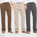 Combo of 3 Linen Loose Fit Men Pant Dark Gray-Light Beige and Brown-50434