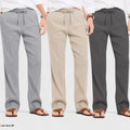 Combo of 3 Linen Loose Fit Men Pant Dark Gray-Light Beige and Gray-50444