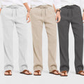 Combo of 3 Linen Loose Fit Men Pant Dark Gray-Light Beige and Light Gray-50370