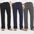 Combo of 3 Linen Loose Fit Men Pant Dark Gray-Navy Blue and Black-50401