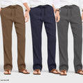 Combo of 3 Linen Loose Fit Men Pant Dark Gray-Navy Blue and Brown-50437