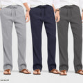 Combo of 3 Linen Loose Fit Men Pant Dark Gray-Navy Blue and Gray-50447