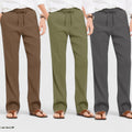 Combo of 3 Linen Loose Fit Men Pant Dark Gray-Olive Green and Brown-50439