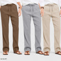 Combo of 3 Linen Loose Fit Men Pant Light Beige-Gray and Brown-50427