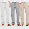 Combo of 3 Linen Loose Fit Men Pant Light Beige-Gray and Light Gray-50363