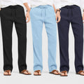Combo of 3 Linen Loose Fit Men Pant Navy Blue-Blue and Black-50381