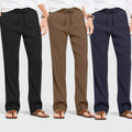 Combo of 3 Linen Loose Fit Men Pant Navy Blue-Brown and Black-50387