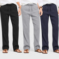 Combo of 3 Linen Loose Fit Men Pant Navy Blue-Gray and Black-50392