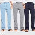 Combo of 3 Linen Loose Fit Men Pant Navy Blue-Gray and Blue-50413