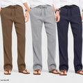 Combo of 3 Linen Loose Fit Men Pant Navy Blue-Gray and Brown-50428