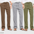 Combo of 3 Linen Loose Fit Men Pant Olive Green-Gray and Brown-50429