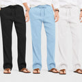 Combo of 3 Linen Loose Fit Men Pant White-Blue and Black-50384