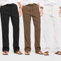 Combo of 3 Linen Loose Fit Men Pant White-Brown and Black-50390