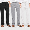 Combo of 3 Linen Loose Fit Men Pant White-Gray and Black-50395