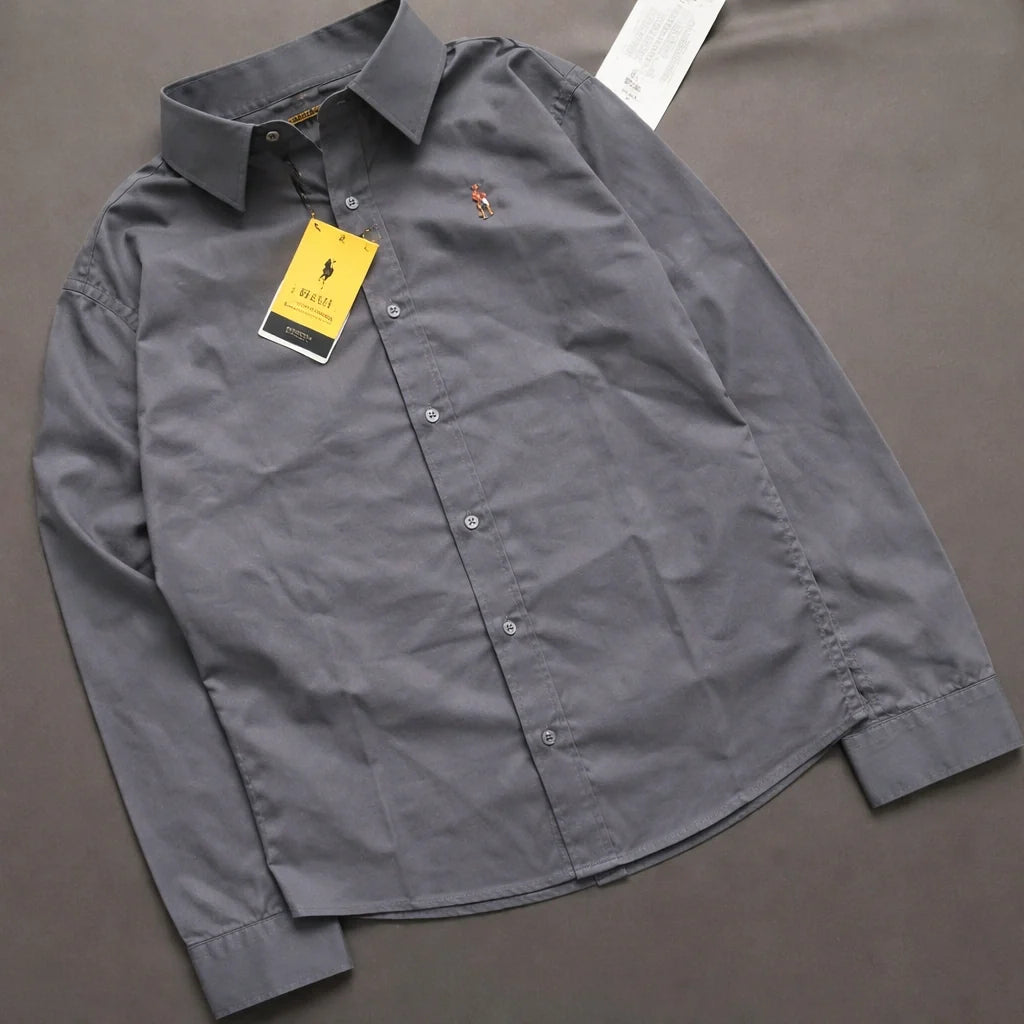 Premium Pure Cotton Full Sleeve Plain Shirt – Button Down Collar