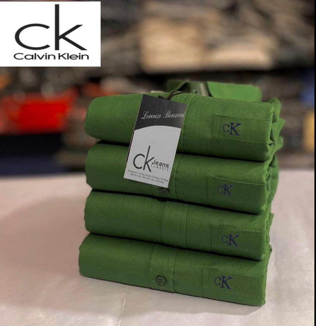 Regular Fit Full Sleeves Plain Shirt with Embroidered Logo CK – Premium Cotton Shirt - 1 Pc & Combo-4