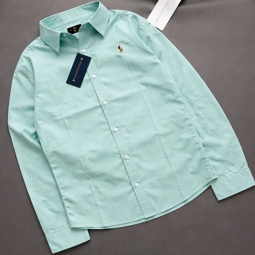 Premium Pure Cotton Full Sleeve Plain Shirt – Button Down Collar