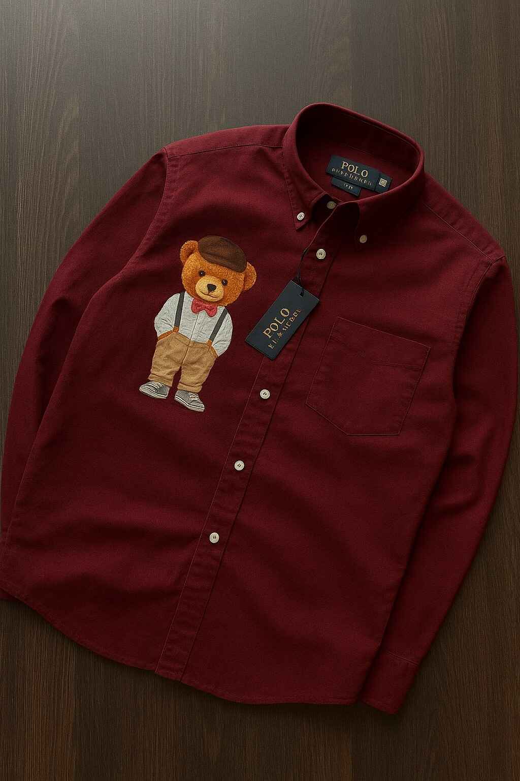 Elegant Teddy Bear Premium Designer Shirt – Oxford Cotton