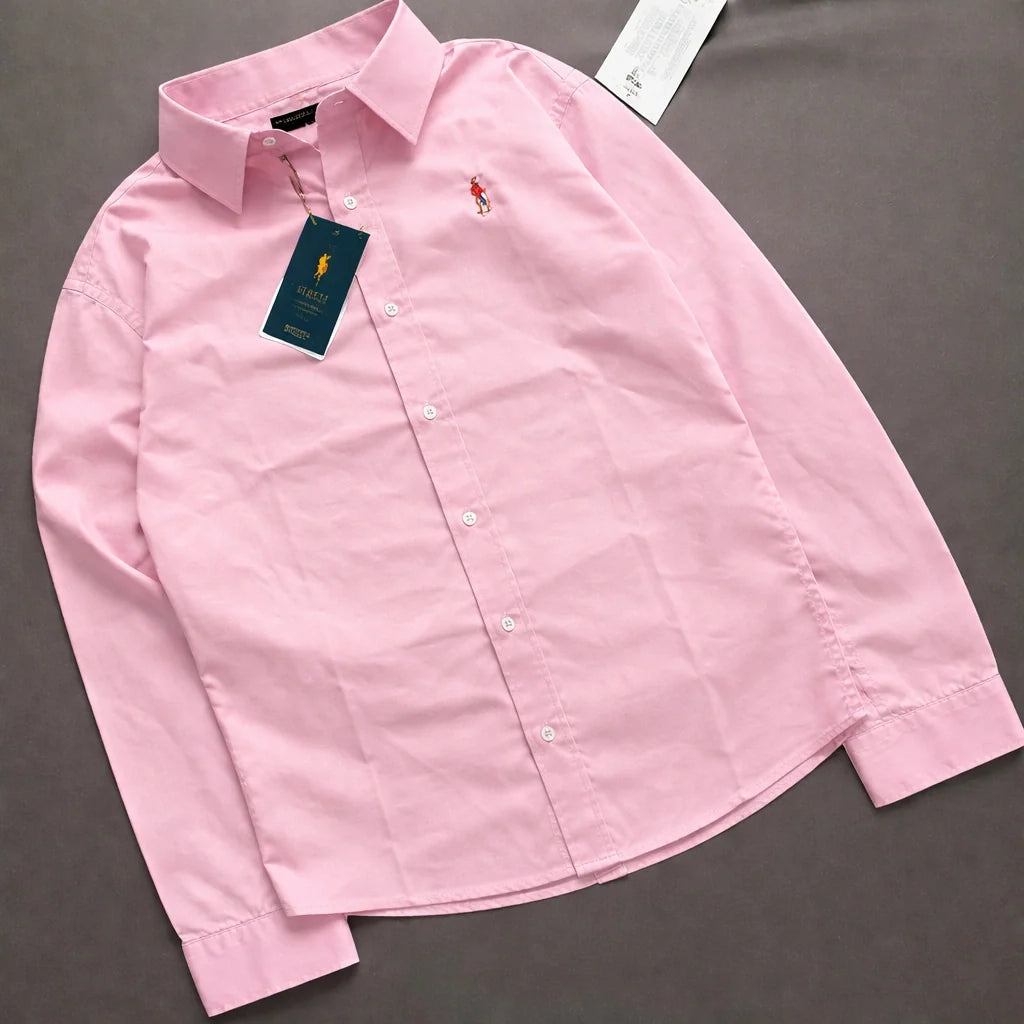 Premium Pure Cotton Full Sleeve Plain Shirt – Button Down Collar