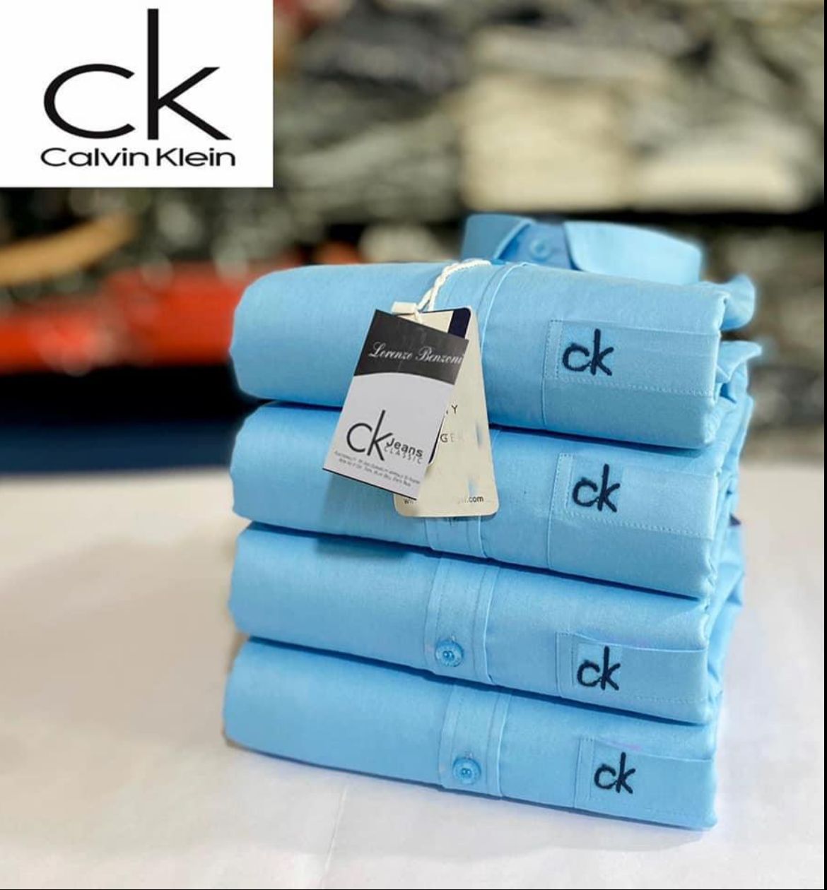 Regular Fit Full Sleeves Plain Shirt with Embroidered Logo CK – Premium Cotton Shirt - 1 Pc & Combo-4