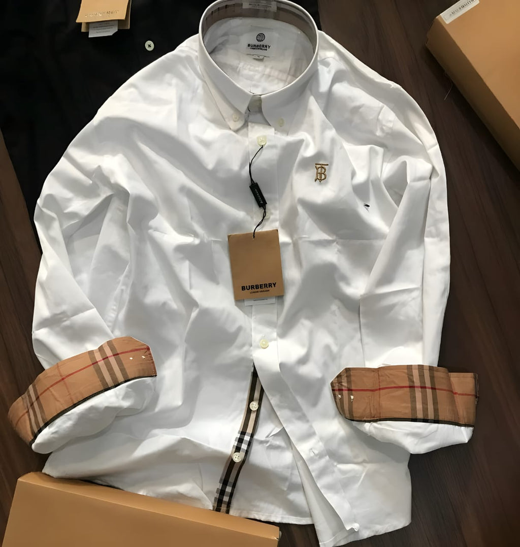 Inspired By Burberry Party Wear Cotton Formal Wear Shirt.