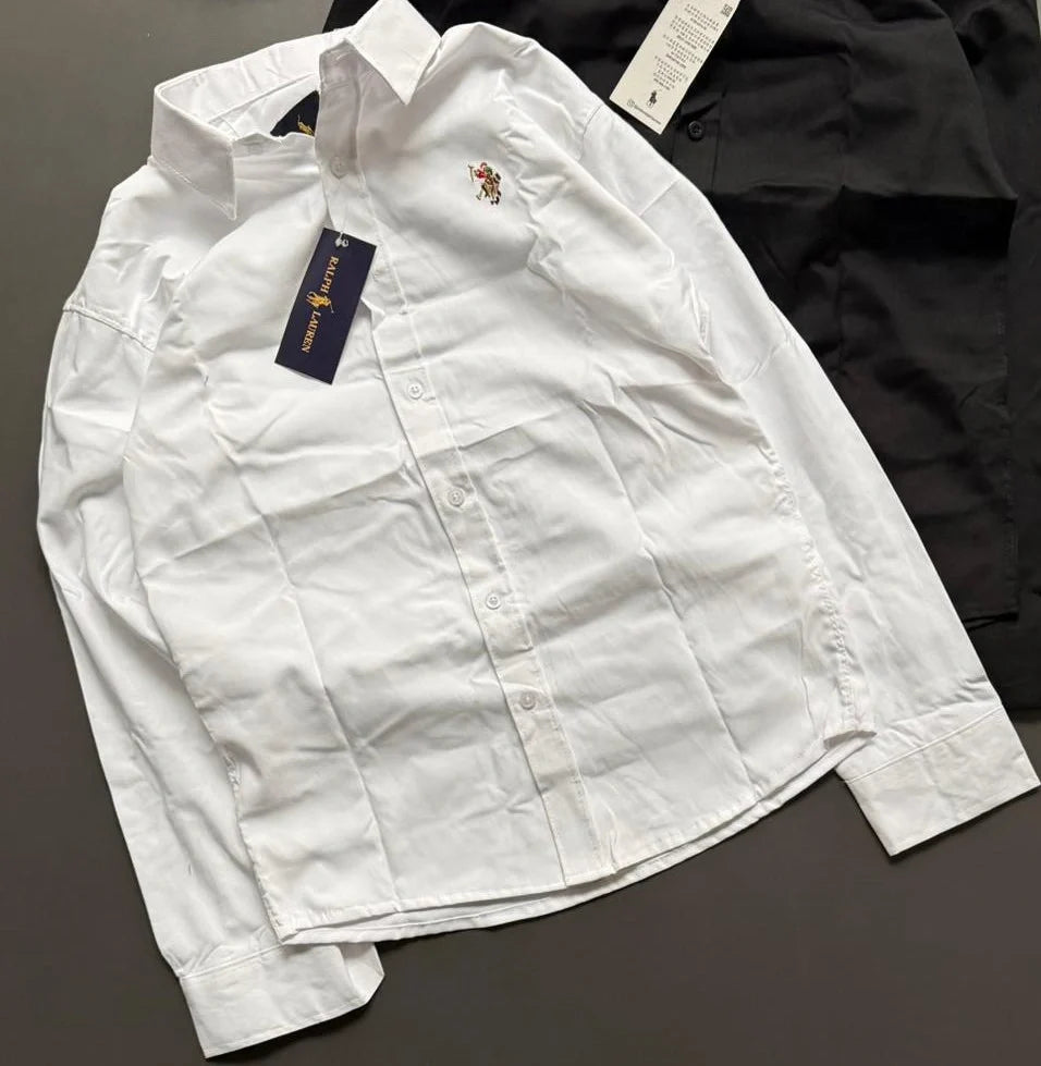 Premium Pure Cotton Full Sleeve Plain Shirt – Button Down Collar