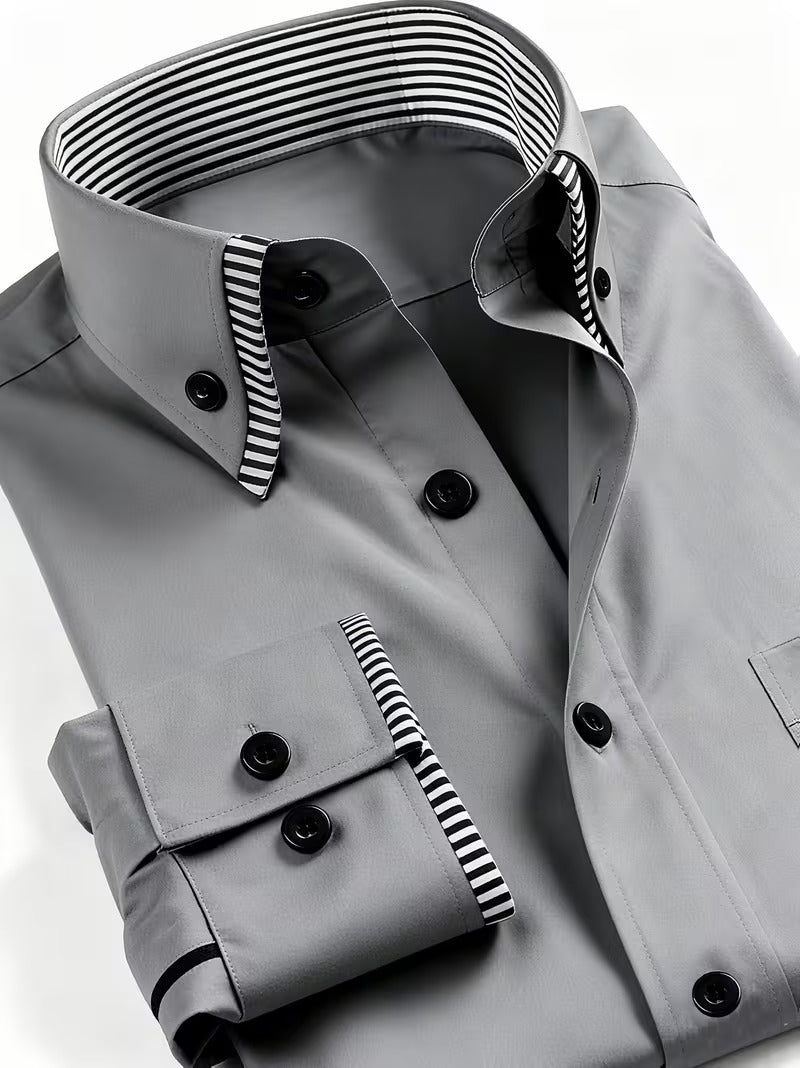 Men Full Sleeve Grey Casual Shirt (SKU-014)