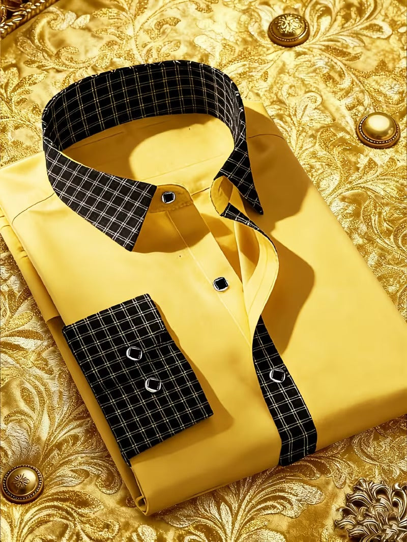 Men Full Sleeve Yellow Casual Shirt (SKU-006)