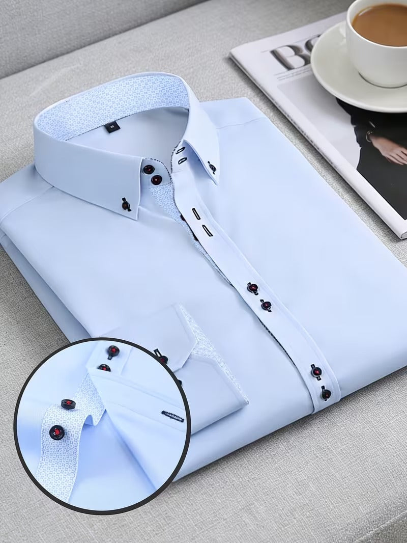 Men Full Sleeve Blue Casual Shirt (SKU-025)