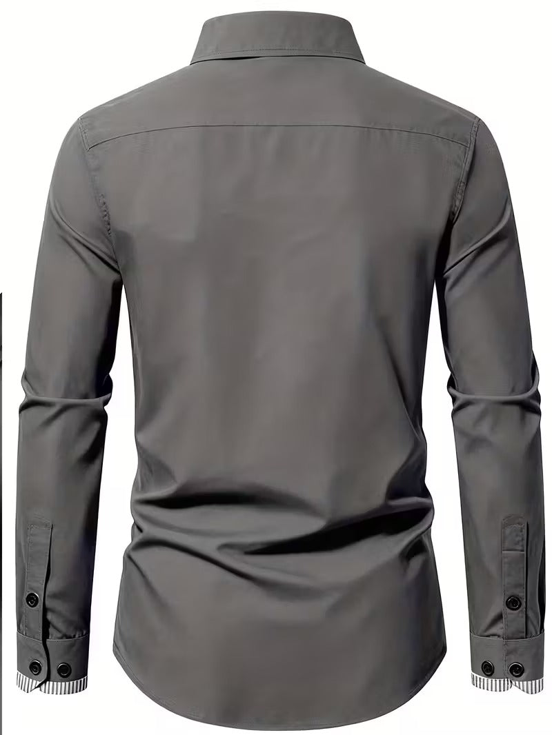 Men Full Sleeve Grey Casual Shirt (SKU-014)