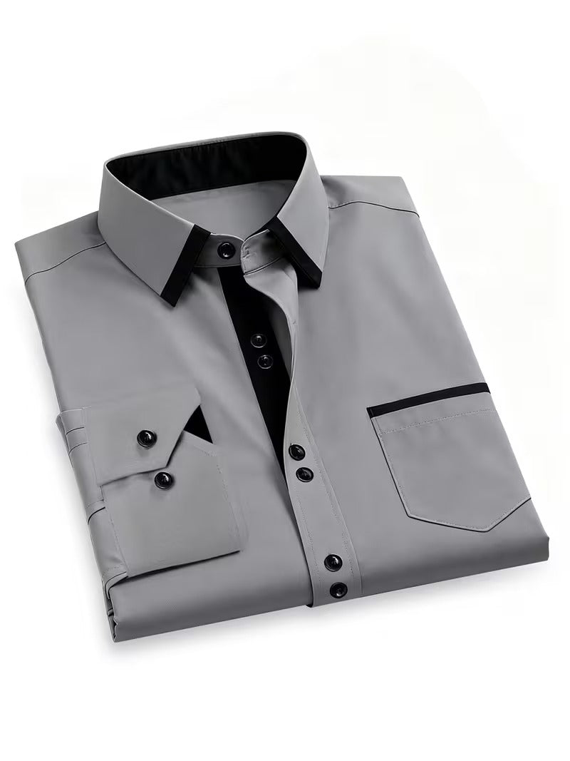 Men Full Sleeve Grey Casual Shirt (SKU-001)