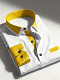 Men Full Sleeve Yellow and White Casual Shirt (SKU-015)