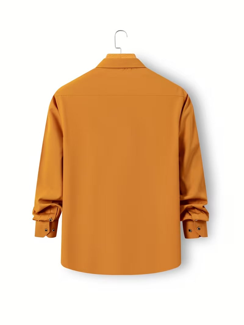 Men Full Sleeve Orange Casual Shirt (SKU-018)