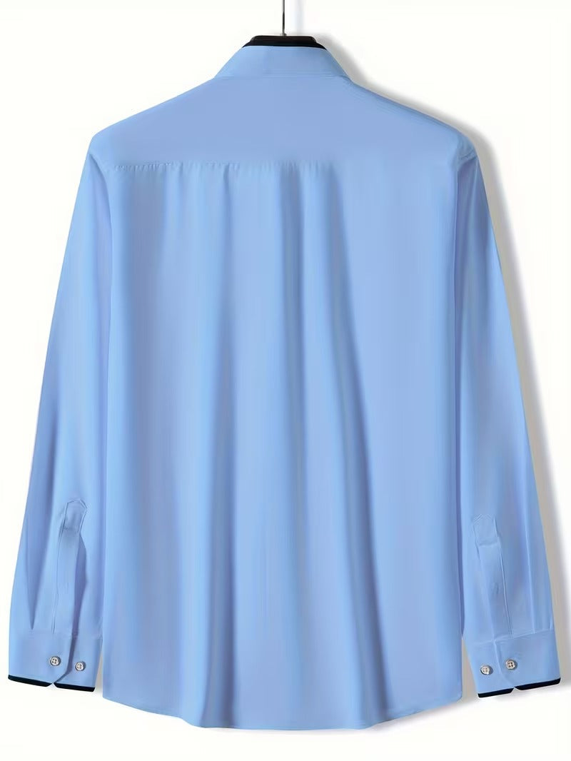 Men Full Sleeve Blue Casual Shirt (SKU-002)