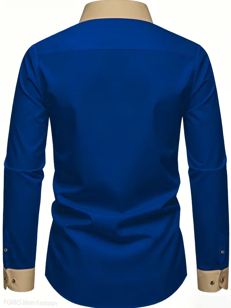 Men Full Sleeve Blue Casual Shirt (SKU-011)