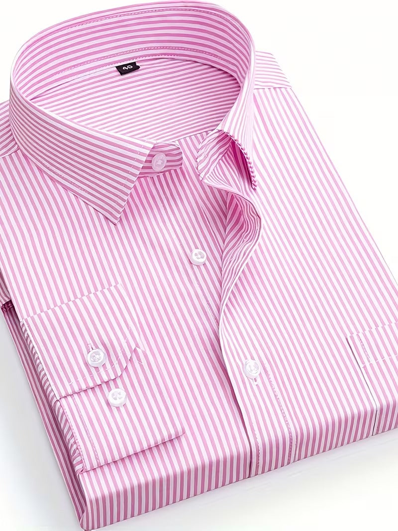 Men Full Sleeve Pink Striped Casual Shirt (SKU-039)