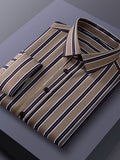 Men Full Sleeve Brown Striped Casual Shirt (SKU-038)
