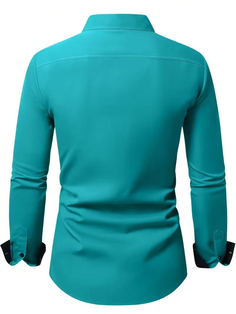 Men Full Sleeve Green Casual Shirt (SKU-004)