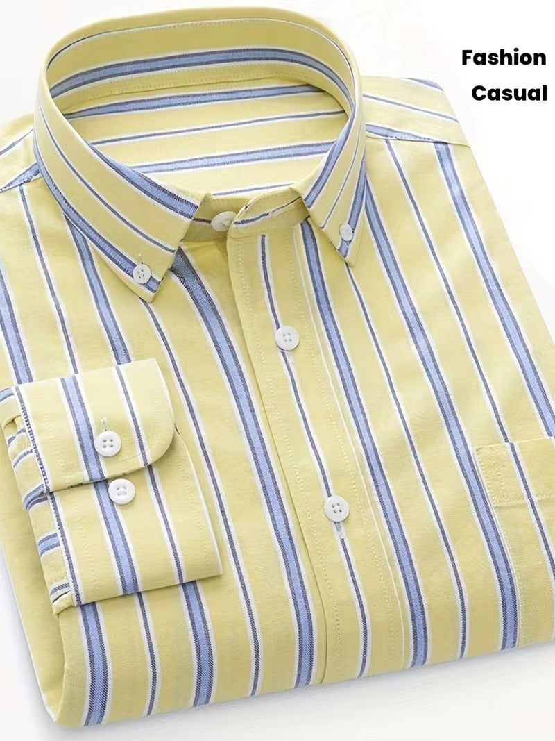 Men Full Sleeve Yellow Casual Shirt (SKU-008)