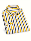 Men Full Sleeve Blue and Yellow Casual Shirt (SKU-005)